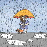 Mädchen mit Regenschirm